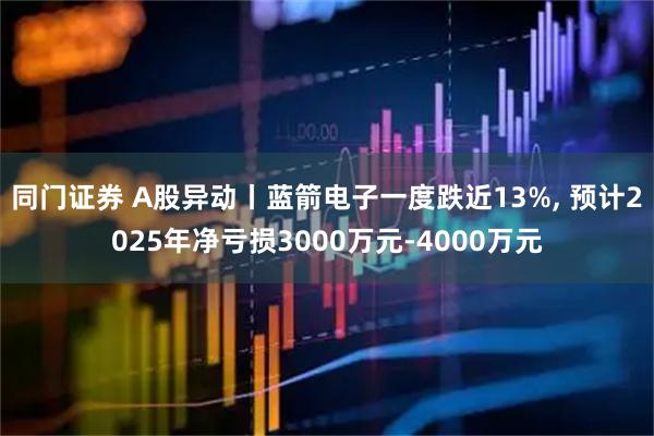 同门证券 A股异动丨蓝箭电子一度跌近13%, 预计2025年净亏损3000万元-4000万元